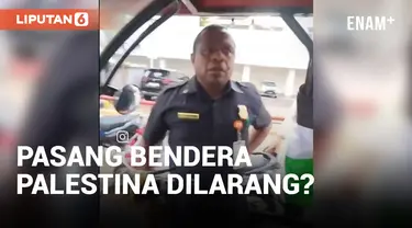 Petugas Keamanan Ribut dengan Pemotor karena Bendera Palestina