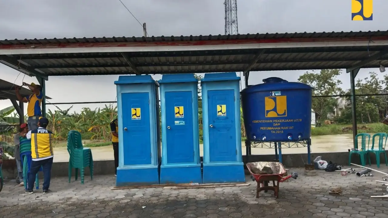Kementerian PUPR menyiapkan lebih dari 9 ribu toilet yang bisa dipindahkan, atau mobile toilet guna menunjang kegiatan mudik Lebaran 2023.  (Dok Kementerian PUPR)