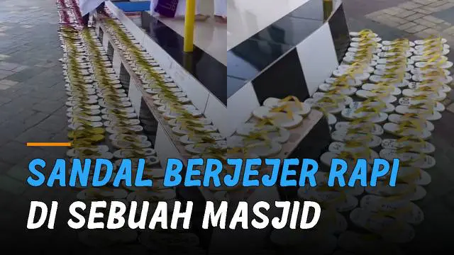 Sebuah momen unik dan langka terjadi saat sandal berjejer rapi di sebuah masjid menarik perhatian.