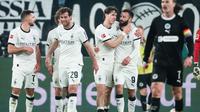 Borussia Monchengladbach berhasil meraih kemenangan 2-0 atas St. Pauli pada laga pekan ke-26 Bundesliga musim ini di BORUSSIA-PARK, Sabtu (14/03/2026) dini hari WIB. (Marius Becker/dpa via AP)