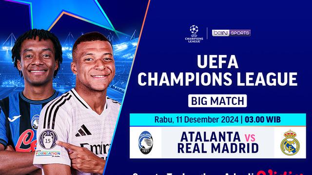 Big Match Liga Champions: Atalanta vs Real Madrid di Vidio
