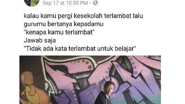status bocah sok bijak (foto: facebook)
