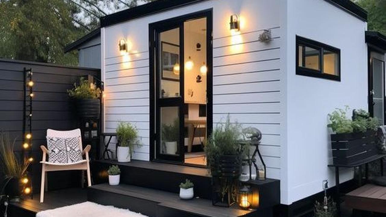 Desain Rumah Paviliun Cabin Berwarna Putih