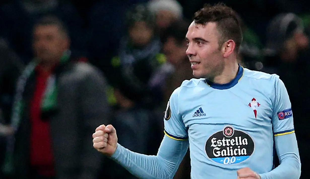 3. Iago Aspas (Celta Vigo) - 14 Gol (2 Penalti). (AFP/Stringer)