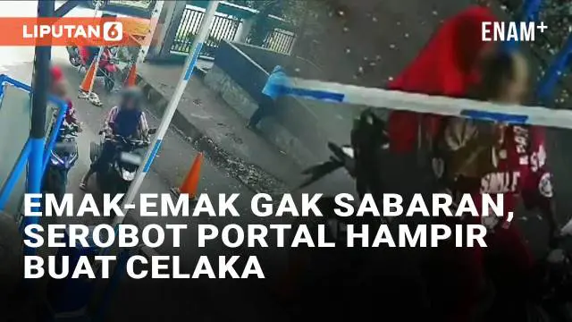 VIDEO: Viral Emak-Emak Bermotor Nggak Sabaran, Masuk Portal Parkiran Sembarangan Hampir Buat Celaka