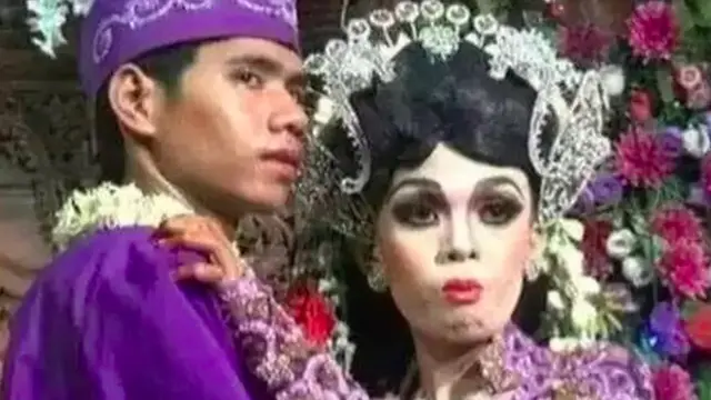 7 Potret Pengantin dengan Riasan Unik
