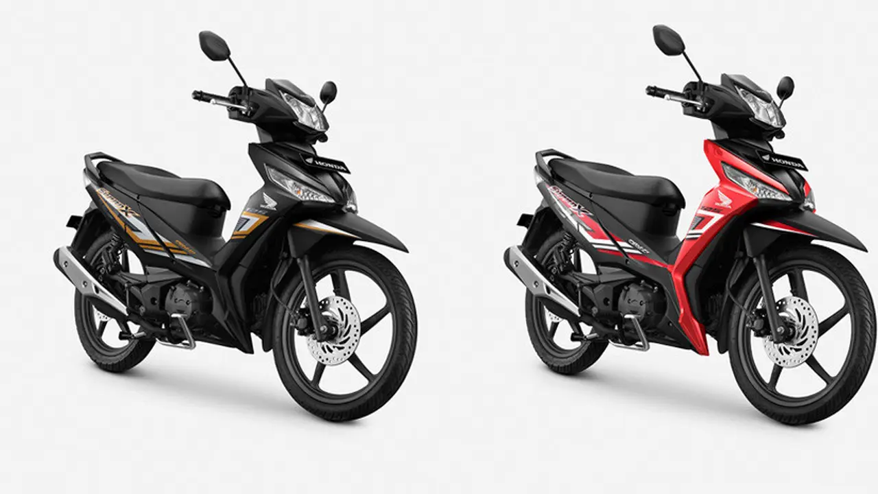 Honda Supra X 125 Golden Matte Black dan Energetic Red (AHM)