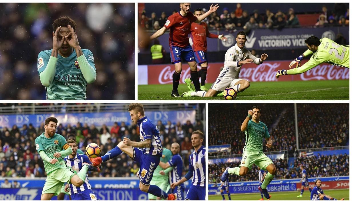 Aksi Bintang Barcelona dan Real Madrid Pencetak Gol Kemenangan (Bola.com/AP/AFP)