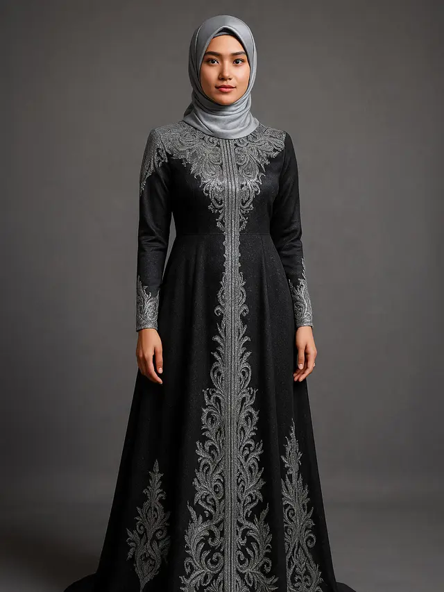 13 Model Gamis Hitam Mewah untuk Pesta, Tampilan Elegan dan Anggun di 2025