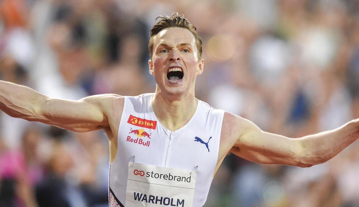 FOTO: Karsten Warholm Pecahkan Rekor Dunia Lari Gawang 400 ...