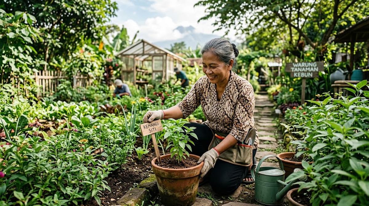 Karakter Orang yang Memberi Nama pada Tanaman/AI Generated
