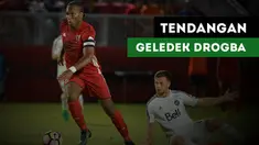 Didier Drogba mencetak gol dengan tendangan geledek di USL, liga divisi utama Amerika Serikat.