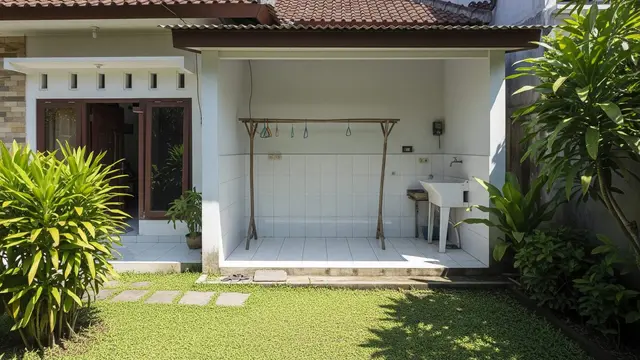 Contoh Rumah Sederhana 1 Lantai dengan Laundry Room Terbuka