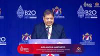 Menteri Koordinator Bidang Perekonomian Airlangga Hartarto dalam B20 Summit 2022 Day 2, di Bali, Senin (14/11/2022). Menko Airlangga optimis pertumbuhan ekonomi Indonesia Capai 5,4 persen di 2022.