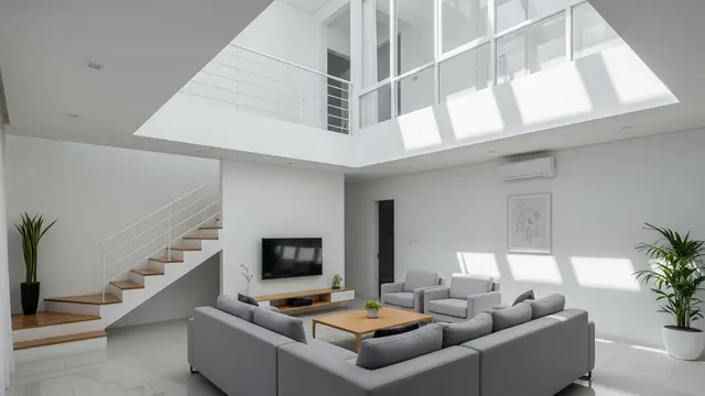 Rumah Kecil Modern Minimalis dengan Void di Ruang Keluarga