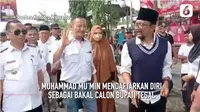 Diiringi lantunan rebana dan dikawal ratusan pendukungnya, Muhammad Mu'min mendaftarkan dirinya sebagai bakal calon Bupati Tegal, Jawa Tengah melalui PDI Perjuangan. (Foto:Liputan6)
