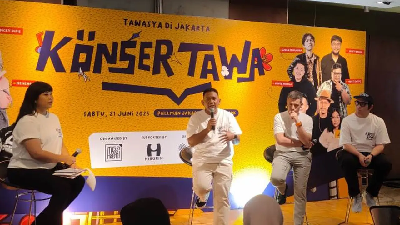 Preskon Konser Tawa yang Menampilkan Musisi dan Komika. (Liputan6.com/Henry)