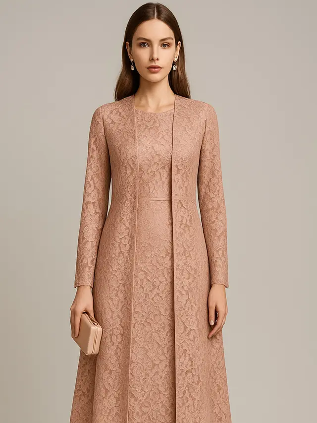 7 Model Long Dress Brokat Kombinasi Outer Lengan Panjang Kekinian 2025, Elegan dan Modis