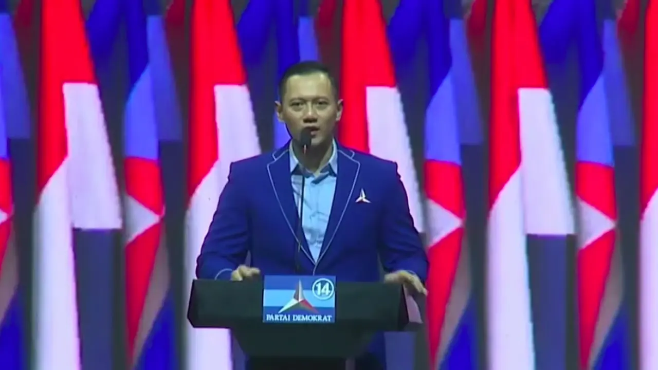 Ketua Umum Partai Demokrat Agus Harimurti Yudhoyono (AHY) resmi mendeklarasikan dukungan bagi Prabowo Subianto sebagai presiden untuk Pemilu 2024. (Istimewa)