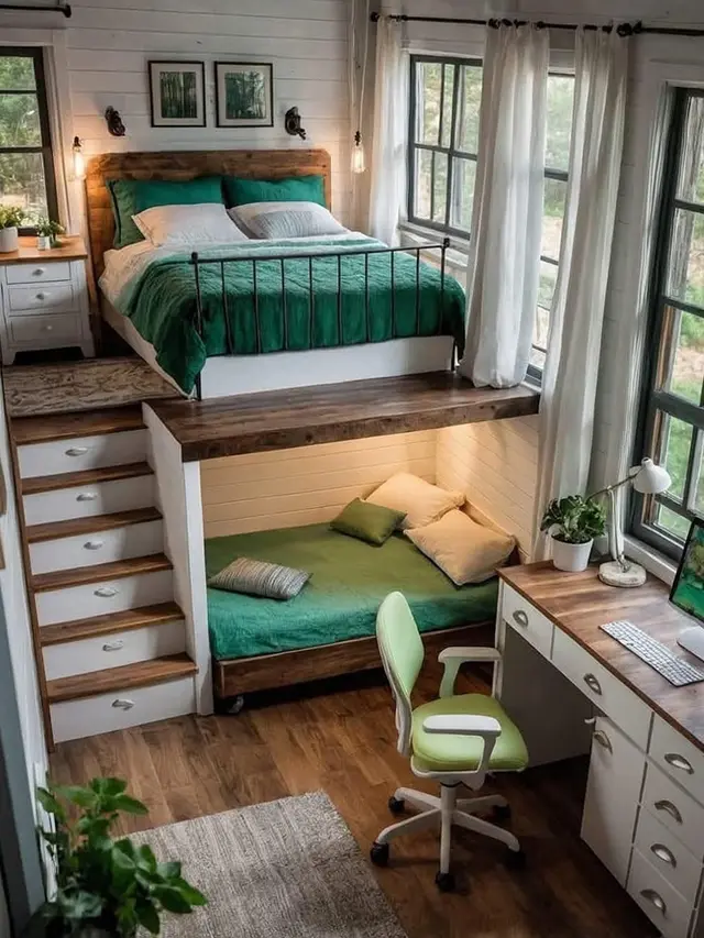 Tata Interior Rumah dengan Mezzanine yang Terlihat Indah Meski Memiliki Ruang Sempit (Foto: Facebook Tinyhousebest)