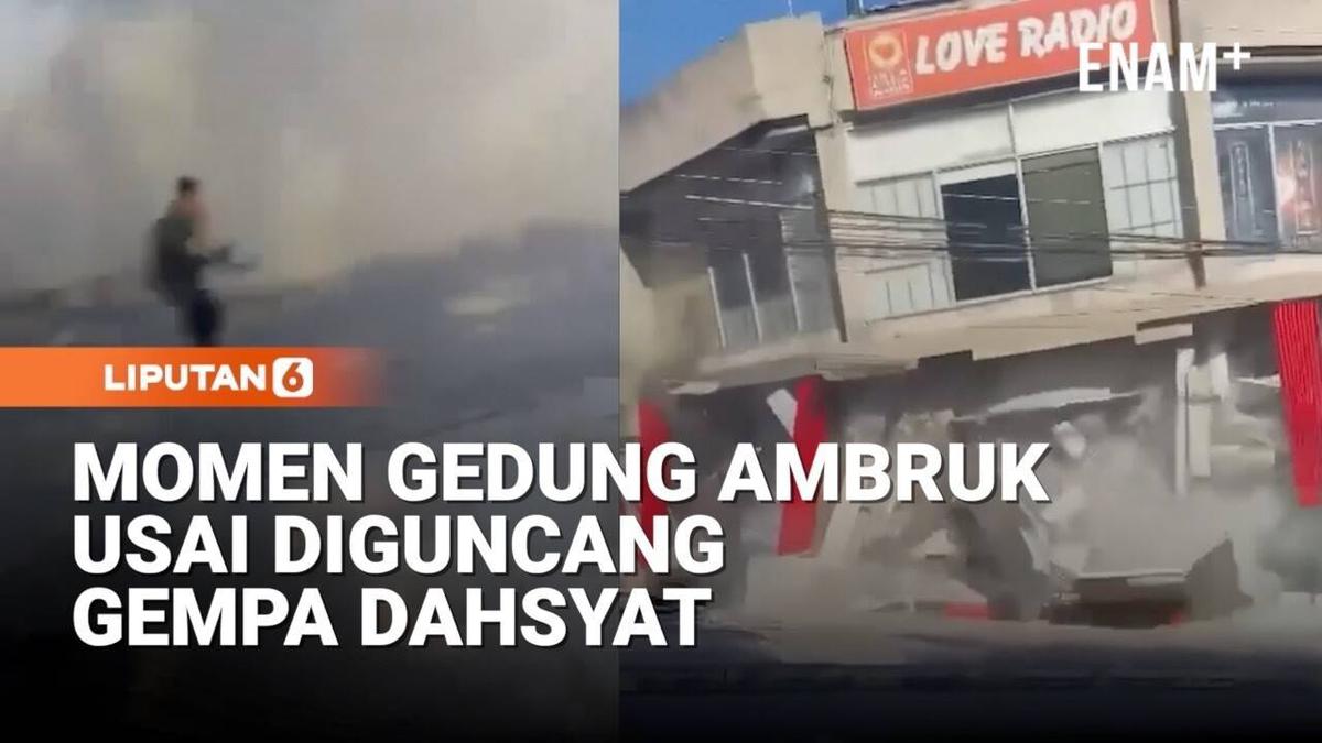Detik-Detik Gedung Ambruk Saat Gempa M 7,8 Guncang Filipina,