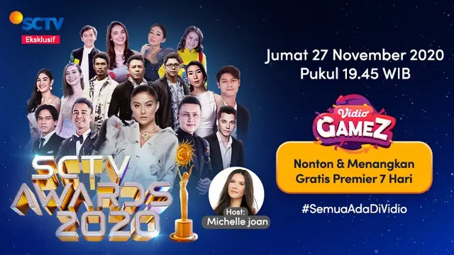 Saksikan Live Streaming SCTV Awards di Vidio, Malam Ini Pukul 19.45 WIB