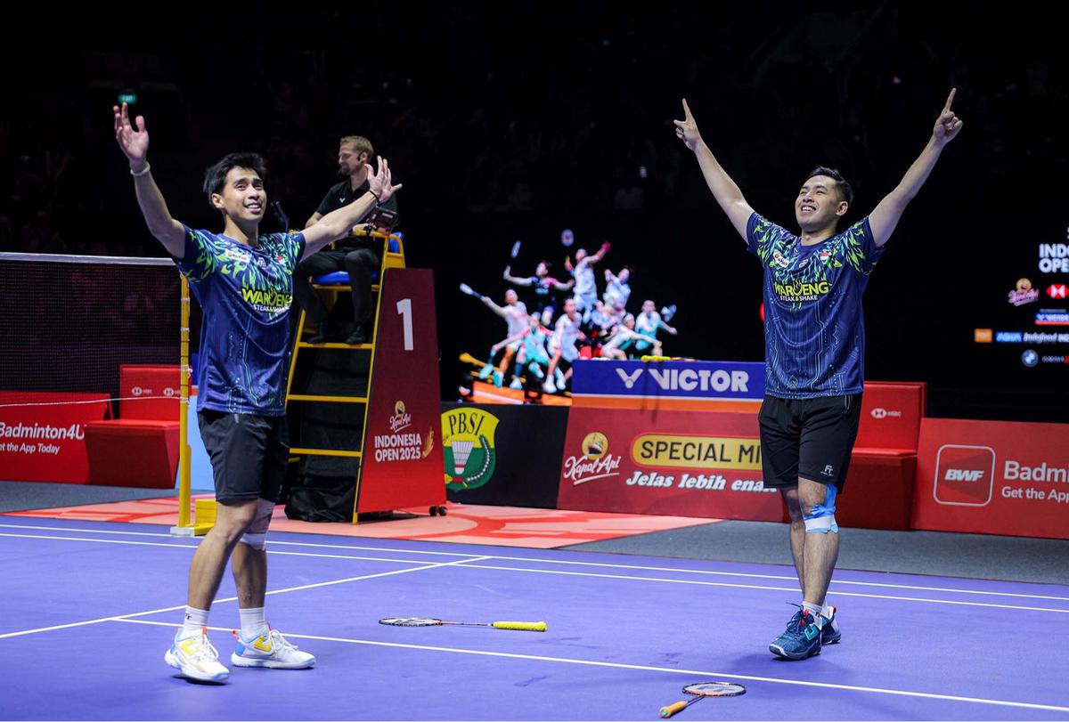 FOTO: Ganda Putra Indonesia Sabar/Reza Lolos ke Final Indonesia Open 2025