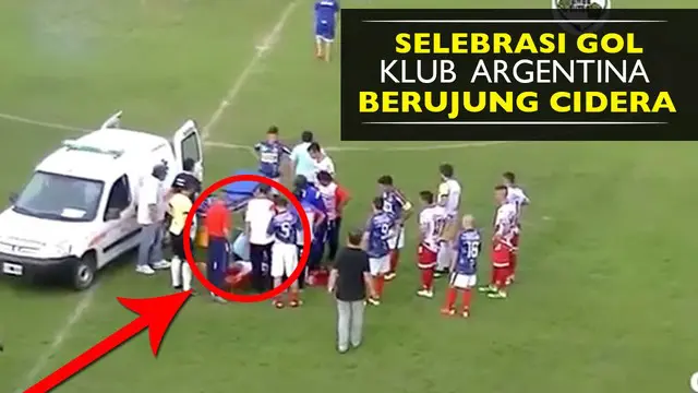 Video pemain klub Liga Argentina ini cidera di kepala usai lakukan selebrasi gol.