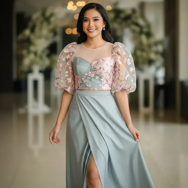 Baju Bridesmaid Atas Bawah yang Elegan (Gemini AI)