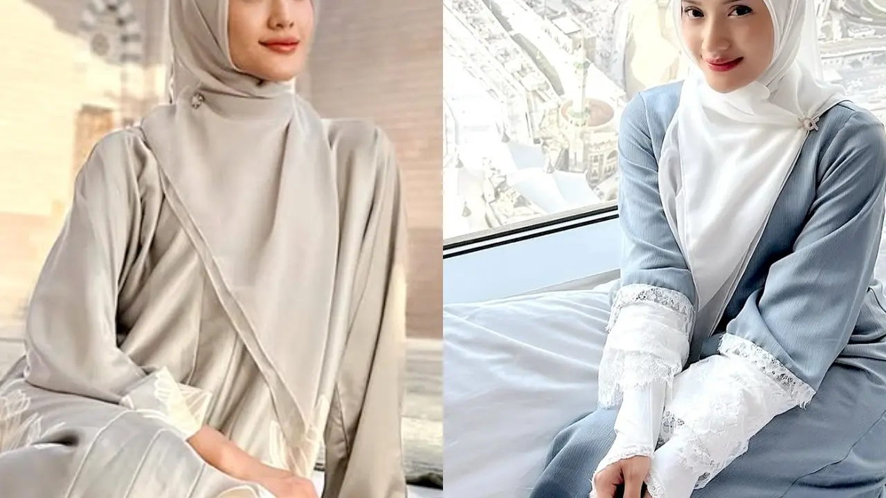 Deretan Gaya Hijab Anissa Aziza Selama Umrah, Anggun Bergaya Syar’i