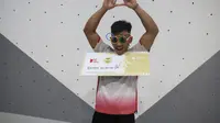 Rahmad Adi Mulyono berhasil menjadi juara disiplin speed pada Kejuaraan panjat tebing IFSC Asian Qualifier 2023 di Jakarta.