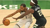 Kevin Durant pada laga Brookyn Nets vs Bucks di NBA Playoff (AFP)