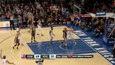 Berita video game recap NBA 2017-2018 antara Golden State Warriors melawan New York Knicks dengan skor 125-111.