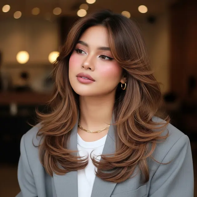 Model Rambut Wolf Cut Wanita Panjang (Gemini AI)