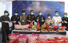 Polri Musnahkan Ribuan Kilogram Bawang Impor Ilegal dari Jalur Tikus Perbatasan Malaysia