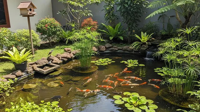 Inspirasi Kolam Ikan di Taman Rumah yang Bisa Menarik Kehadiran Burung dan Bikin Suasana Asri Model Area Dangkal untuk Burung