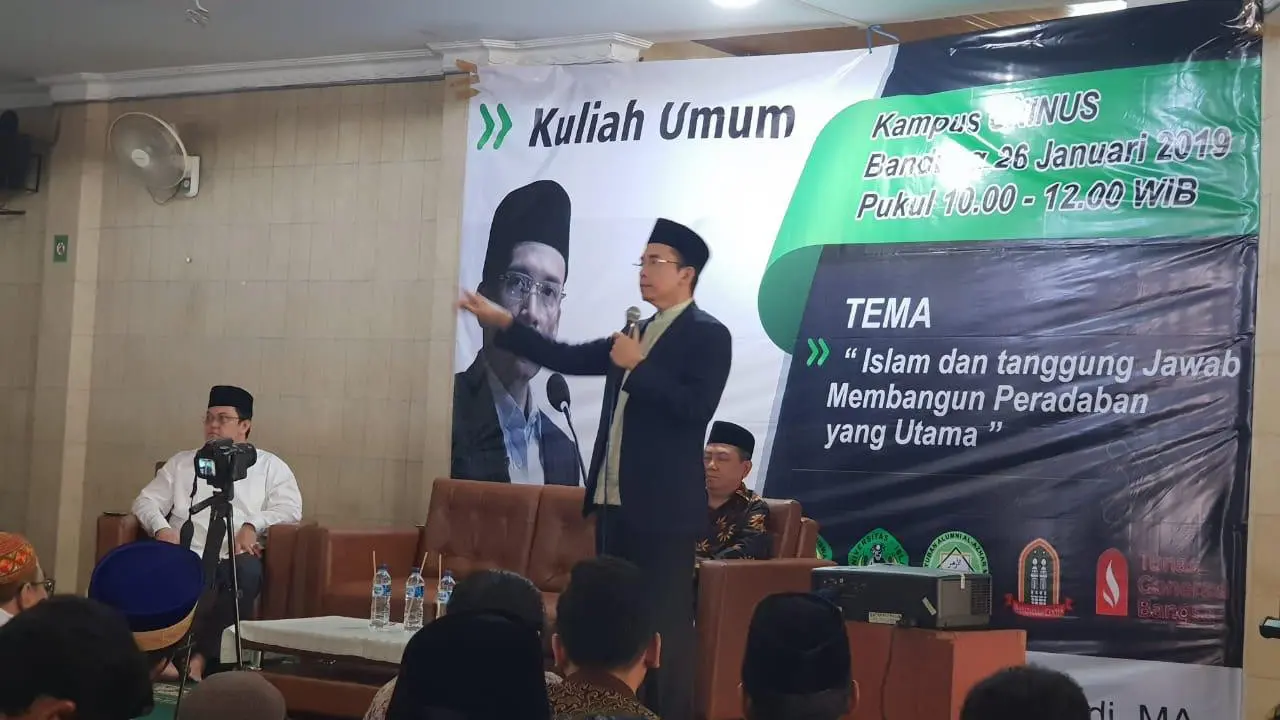 Mantan Gubernur Nusa Tenggaran Barat (NTB) TGB Zainul Majdi saat menyampaikan kulian umum di Bandung, Jawa Barat (Istimewa)