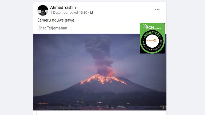 Cek Fakta  menelusuri klaim foto Gunung Semeru erupsi