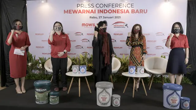 Suasana konferensi pers virtual Mewarnai Indonesia Baru.