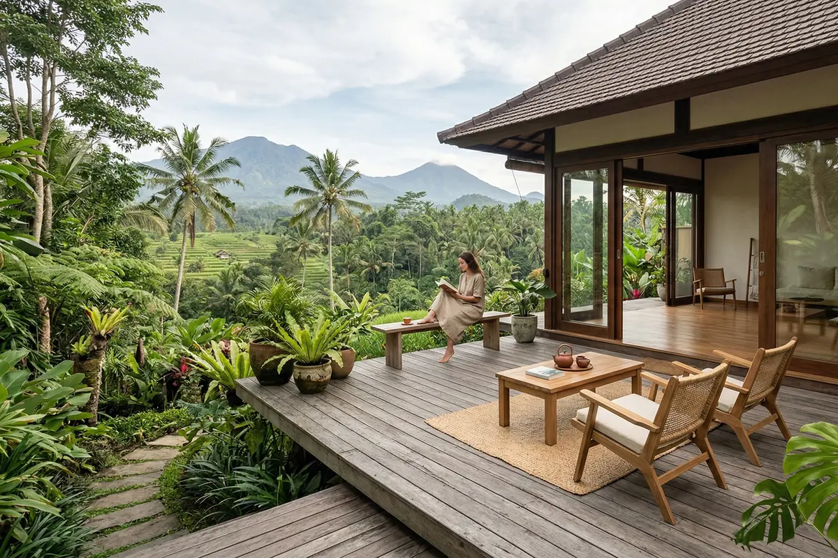 Rumah Japandi Tropis di Pedesaan Indonesia (Foto: Gemini AI)