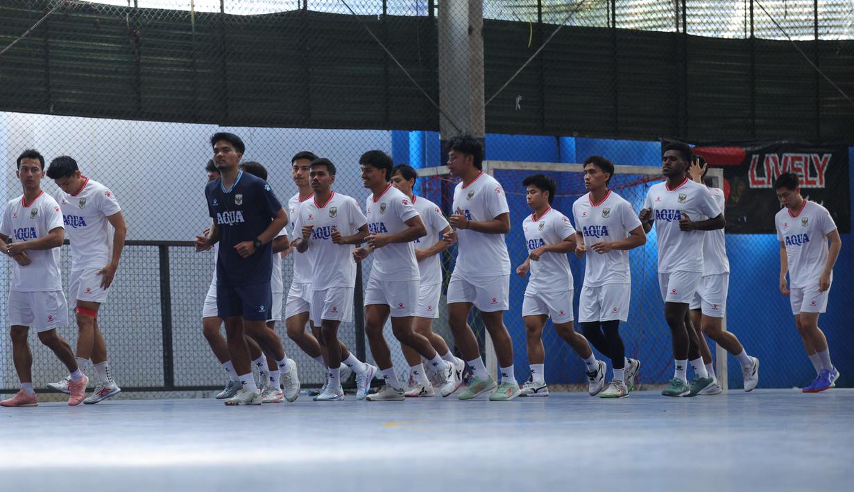 Para pemain Timnas Futsal Indonesia pada pemusatan latihan di Tifosi Sport Center, Jakarta Timur, Rabu (1/4/2026). (Dok. Timnas Futsal Indonesia)