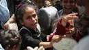 Keresahan terlihat di wajah anak-anak pengungsi Palestina. (Eyad BABA/AFP)