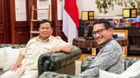 Wakil Ketua Dewan Pembina Partai Gerindra Sandiaga Uno menemui Prabowo Subianto di Kementerian Pertahanan, Jakarta, Senin (27/3/2023). (Dok. Instagram @sandiuno)