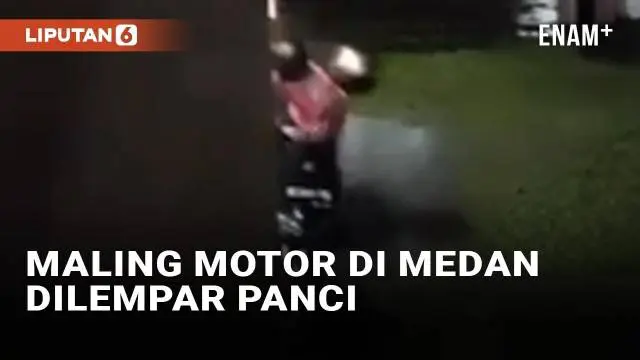 VIDEO: Maling di Medan Gagal Gasak Motor Usai Dilempar Panci