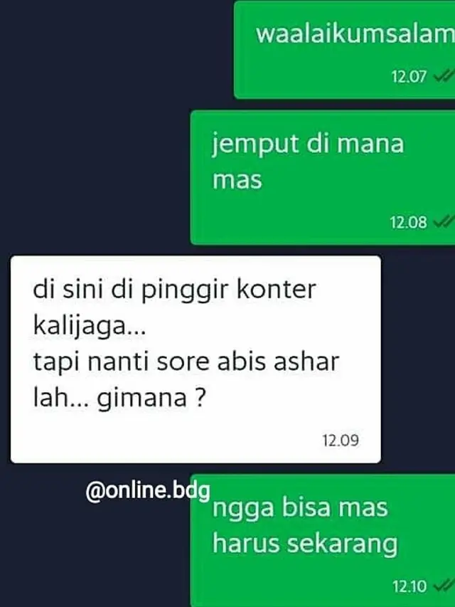7 Chat Kocak Driver Ojol Tanya ke Penumpang, Jawabannya Malah Bikin Ngakak