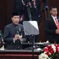 Dalam pidato di sidang tahunan yang terakhirnya, Jokowi menyampaikan permintaan maaf. Bahkan ia sampai mengulangnya sebanyak empat kali. (BAGUS INDAHONO / POOL / AFP)