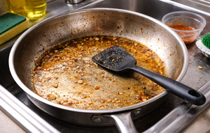 Tips Hemat Air saat Membersihkan Peralatan Masak Berminyak (AI)