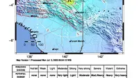 Gempa magnitudo 6,2 mengguncang wilayah Keerom Papua. (Dok BMKG)