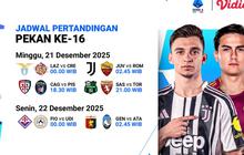 Simak Jadwal Pertandingan Serie A Pekan ke-16, Eksklusif di Vidio