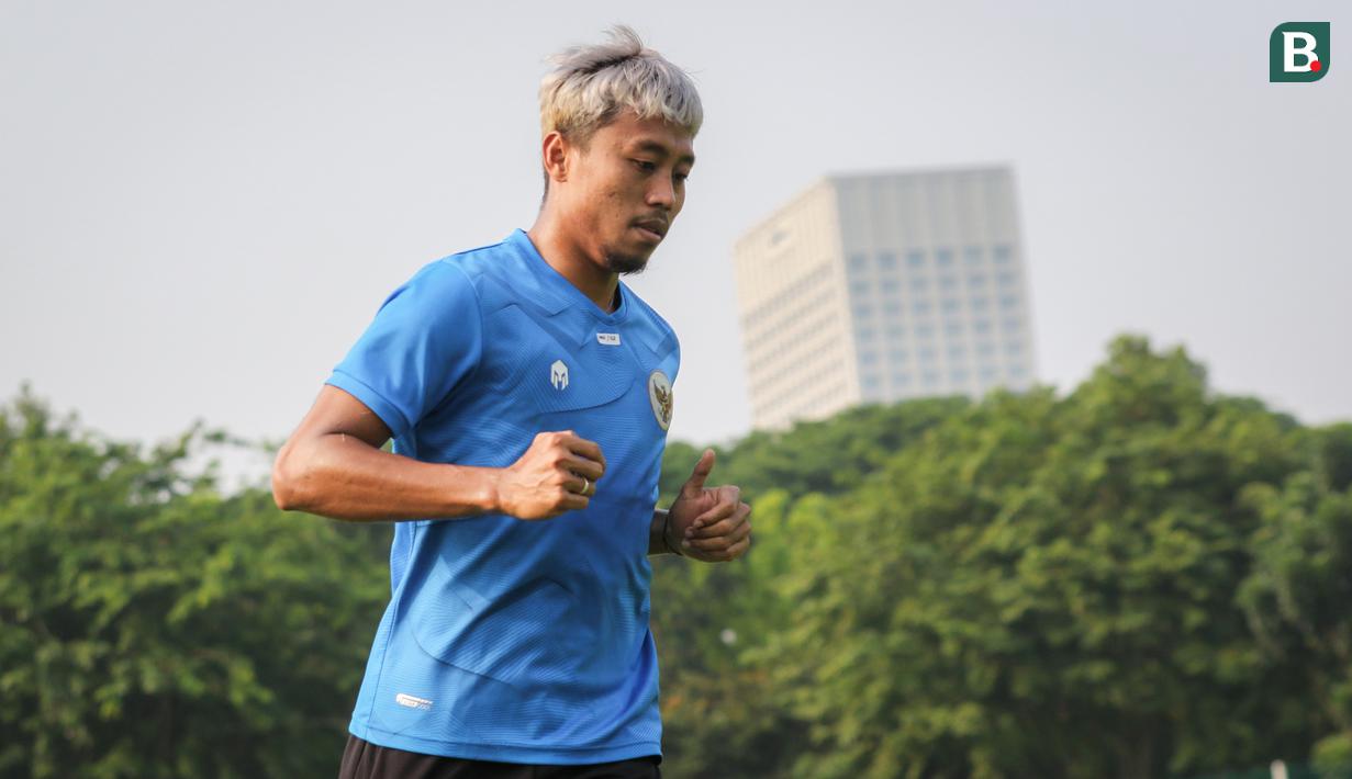 Kushedya Hari Yudo merupakan penyerang utama Timnas Indonesia pada Kualifikasi Piala Dunia 2022 yang berlangsung di Uni Emirates Arab. Namun, kontribusinya masih belum terlihat sama seperti di Arema FC. Ia tercatat belum pernah mencetak gol di BRI Liga 1 2021/2022. (Bola.com/Bagaskara Lazuardi)